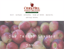 Tablet Screenshot of ciderhillfamilyorchard.com